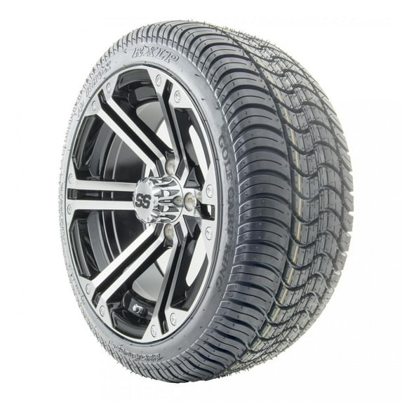Golf Cart Wheels and Tires Combo - 14" RHOX SS RX350 w/ Low Pro Tires - Set of 4