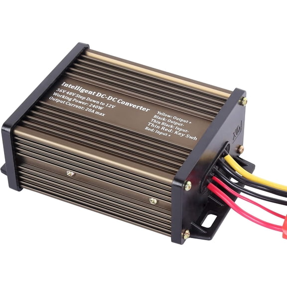 Golf Carts RVs 48V 36V Volt Voltage to 12V Step Down Voltage Reducer Regulator for Headlights Taillights Solar Panels Radios (20A 240W)