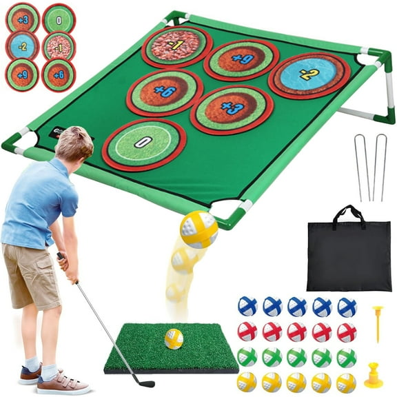 Golf Chipping Game Set, Backyard Golf Game with 20 Golf Balls Chipping Game, Battle Golfs Pong Games for Adults, Battlegolf Outdoor Set for Golfers Indoor Outdoor