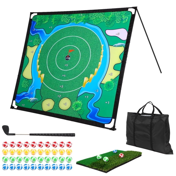 Golf Chipping Game, Golf Game, Balls x 40,The Original Portable Golf Game for Chipping Practice for Family Golfers (Free Adjustable Club x1)