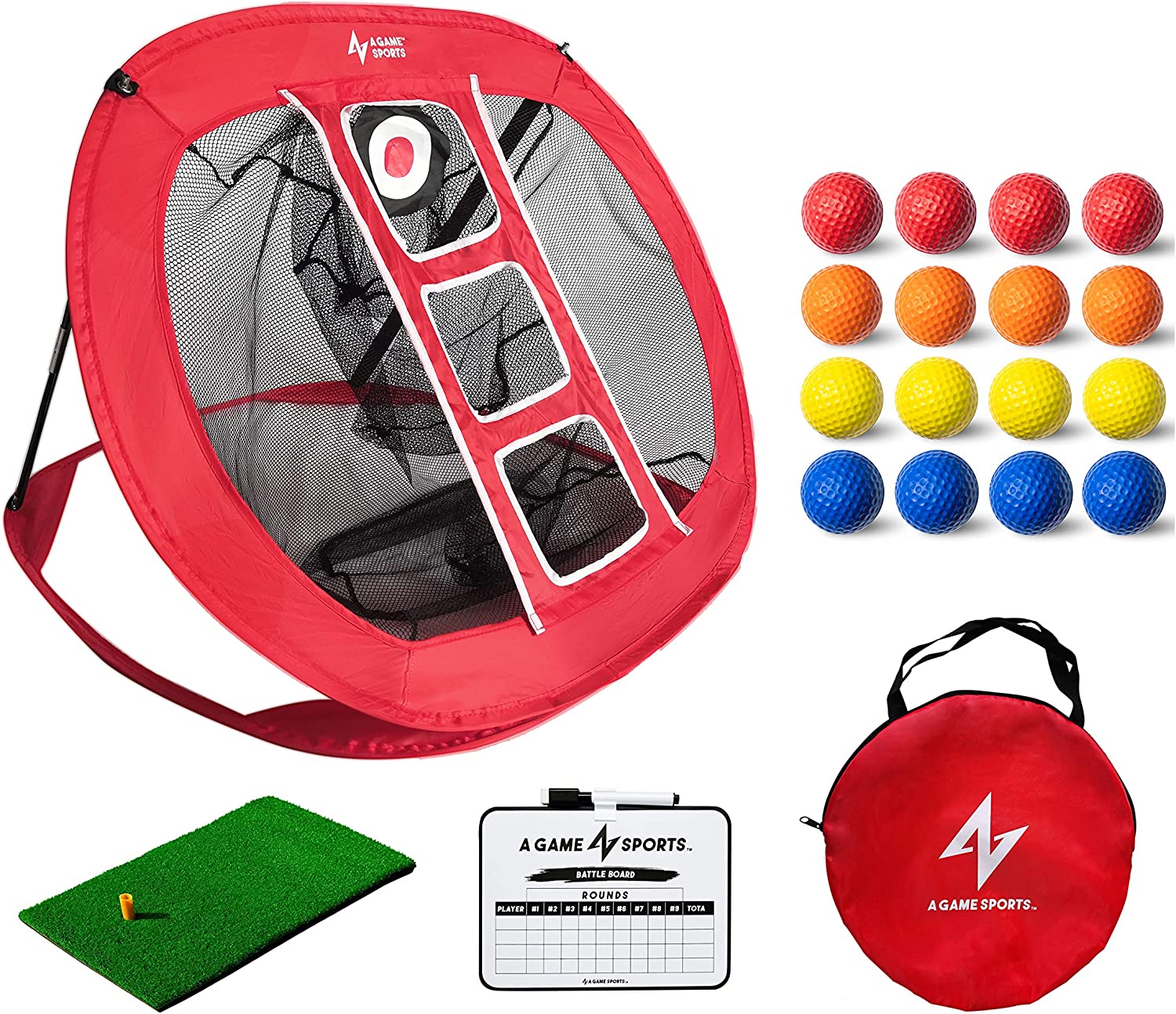 Golf Chipping Net A Game Sports Pop Up Golf Chipping Net with Mat