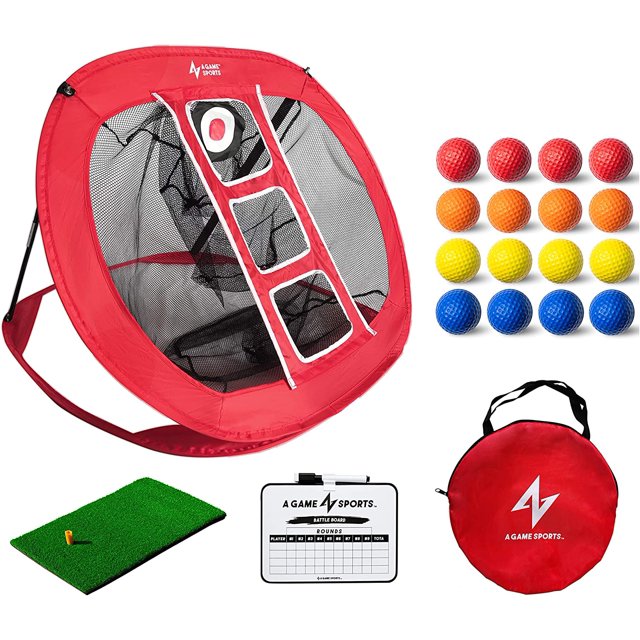 Golf Chipping Net A Game Sports Pop Up Golf Chipping Net with Mat