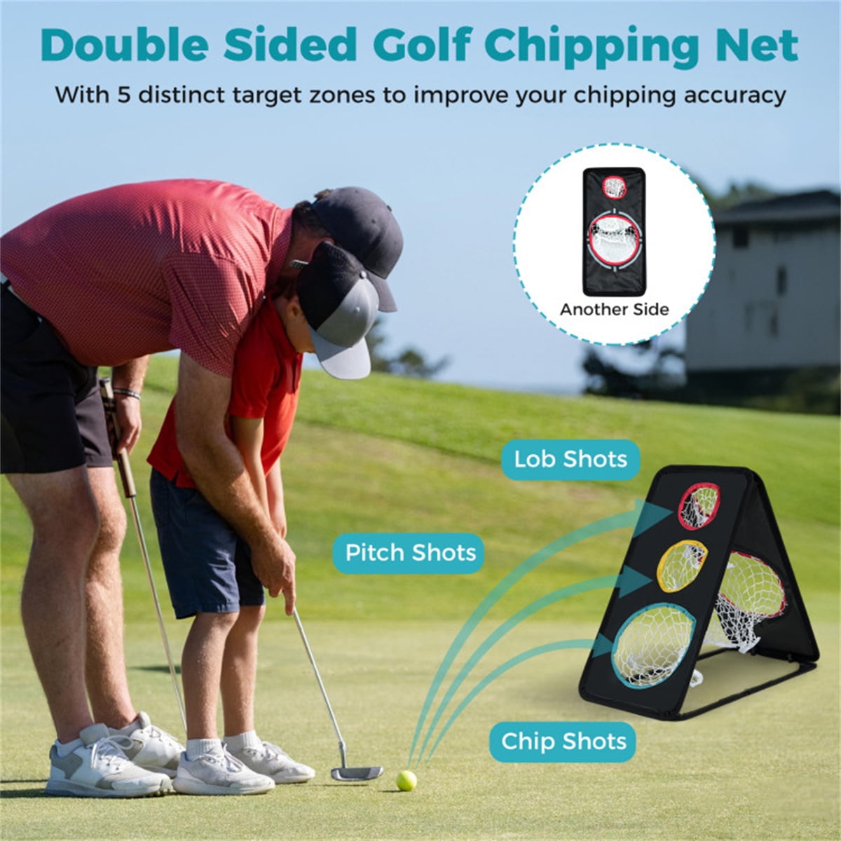 Golf Chipping Net Double Sided with 5 Targets Professional Golf ...