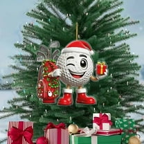 Golf Christmas Ornament - Golf Ball & Bag Tree Pendant, Themed Holiday Decor for Golf Lovers, Festive Sports Fan Gift, Durable Festive Tree Decoration