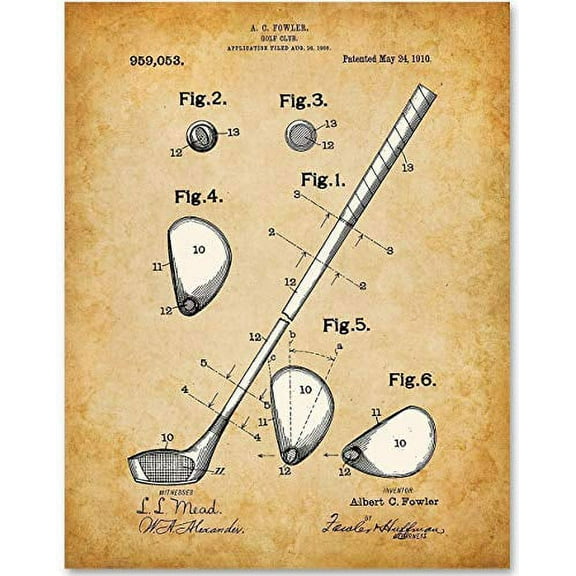 Golf Club - 11x14 Unframed Patent Print - Great Gift for Golfers