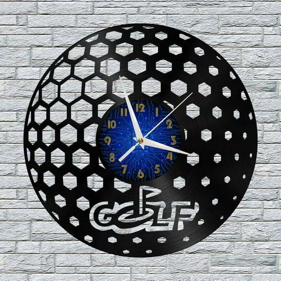 Golf Club 2 12 Inch Vinyl Record Wall Clock - Silent, Creative, and Unique Clock for Living Room, Entryway, or Bedroom Decor - Perfect Gift Idea(12 inchs B without LED)