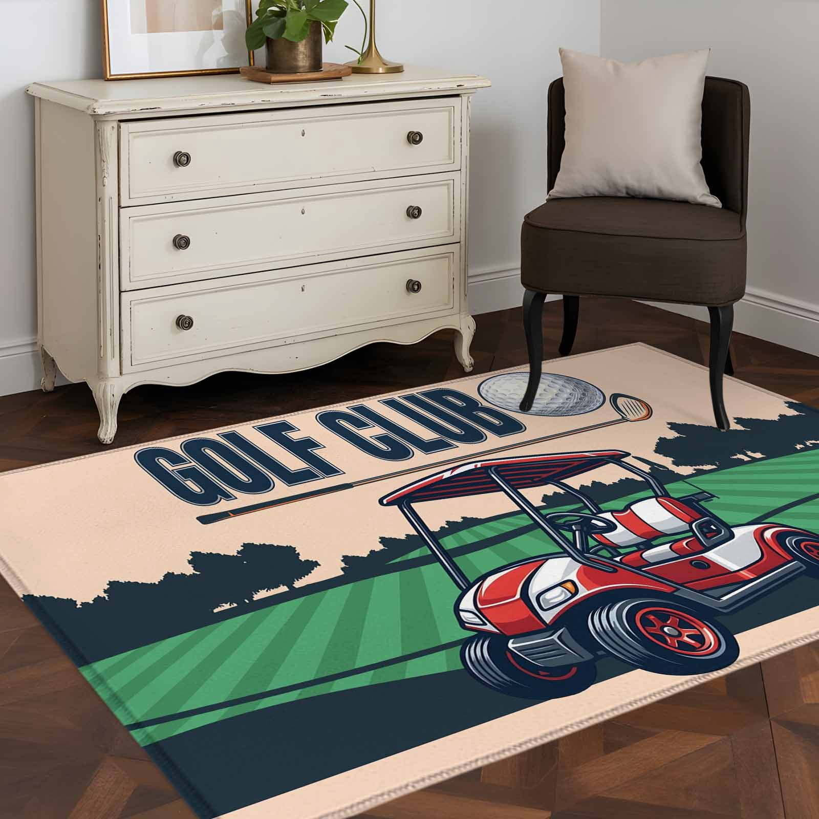 Golf Ramp Rug Golf Club 4x6 Rug for Dining Table for 4 People Under Table, Vintage ...