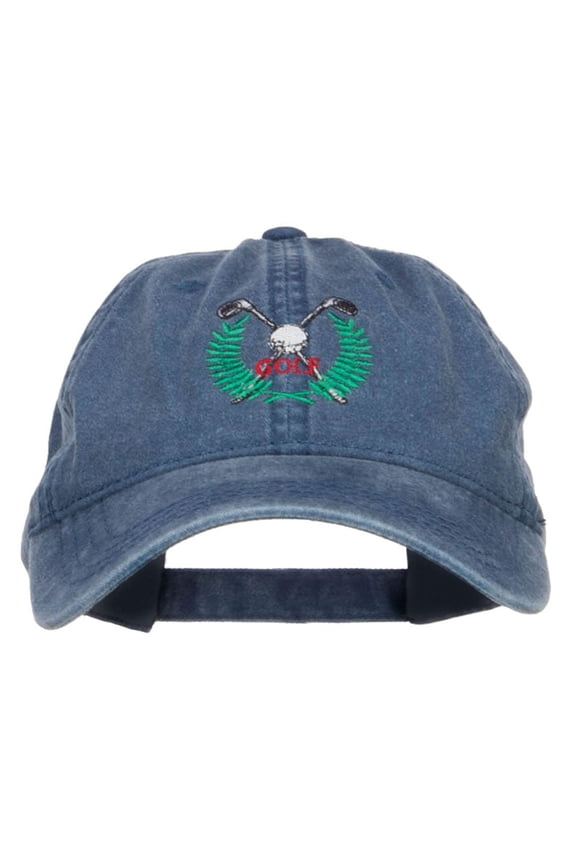 Golf Club Ball Crest Embroidered Washed Cap - Navy OSFM