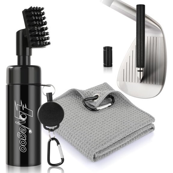 Golf Club Cleaner 3-in-1 Golf Club Cleaning Kit Includes Golf Club Brush wtih 5 oz Water Groove Sharpener Tool and Golf Towel - Essential Golf Accessories & Gifts for Golfers