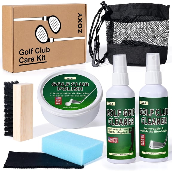 Golf Club Cleaning KitClean, Polish, and Restore Irons, Drivers, PuttersGolf Club Polishing Kit with Golf Club Polish, Golf Club Cleaner, Golf Grip Solvent