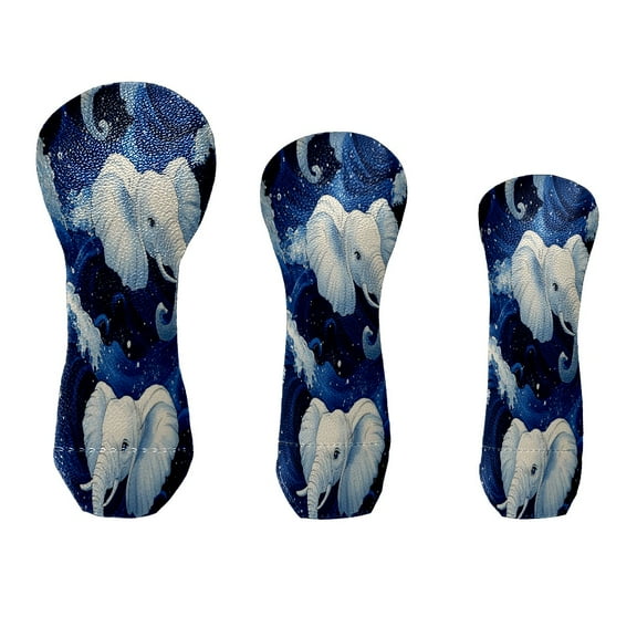 Golf Club Cover Velvet Lining Suitable for the First Wood, Fairway Wood and Hybrid Club Head Cover Golf Gifts Elephant Wave