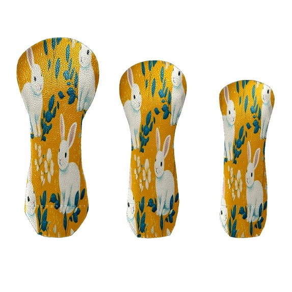 Golf Club Cover Velvet Lining Suitable for the First Wood, Fairway Wood and Hybrid Club Head Cover Golf Gifts White Rabbit