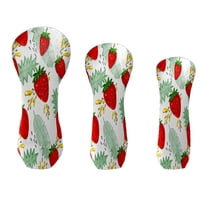 Golf Club Cover Velvet Lining Suitable for the First Wood, Fairway Wood and Hybrid Club Head Cover, Suitable for Men and Wome Strawberry Pattern