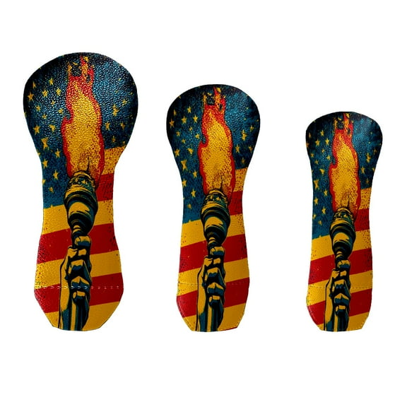 Golf Club Cover Velvet Lining Suitable for the First Wood, Fairway Wood and Hybrid Club Head Cover, Suitable for Men and Wome Torch Pattern