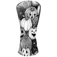 thumbnail image 1 of Golf Club Head Covers BlackWhite Pumpkin for Driver and Fairway Woods, Premium PU Leather, Waterproof, Velvet Lining, Unisex Golf Gift, 1 of 11