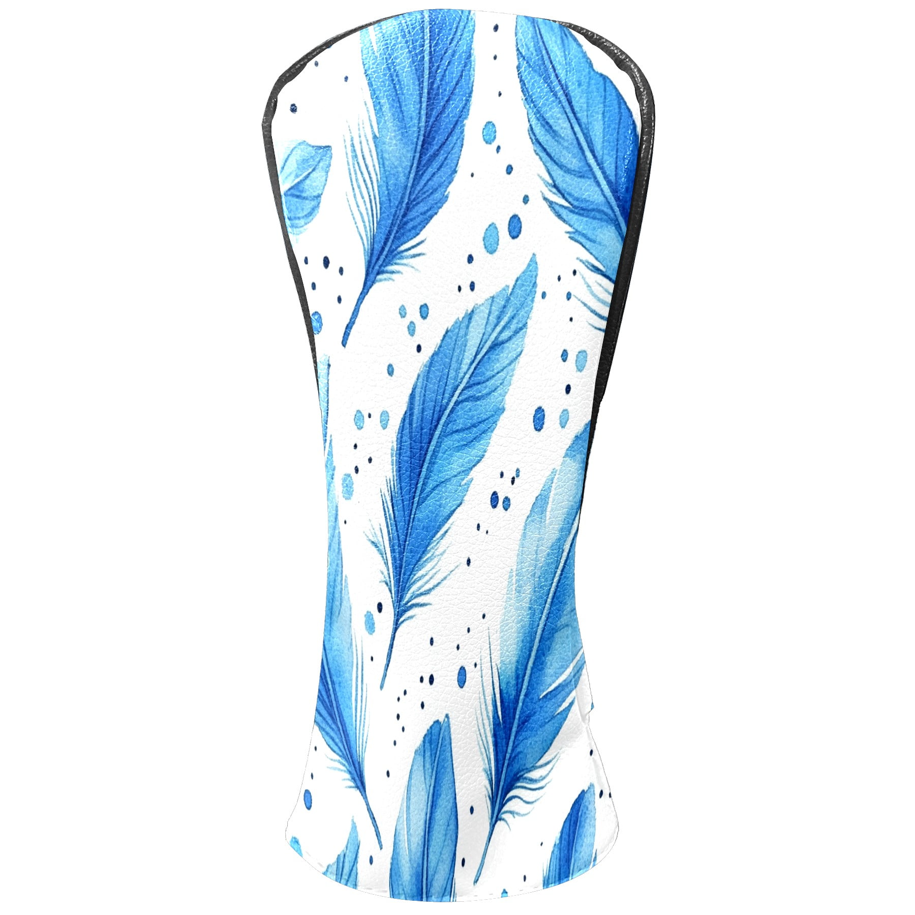 Golf Club Covers, Blue Feathers Premium PU Leather Driver Hybrid Putter Head Covers with Velvet Lining, Waterproof Golf Gifts for Men Women