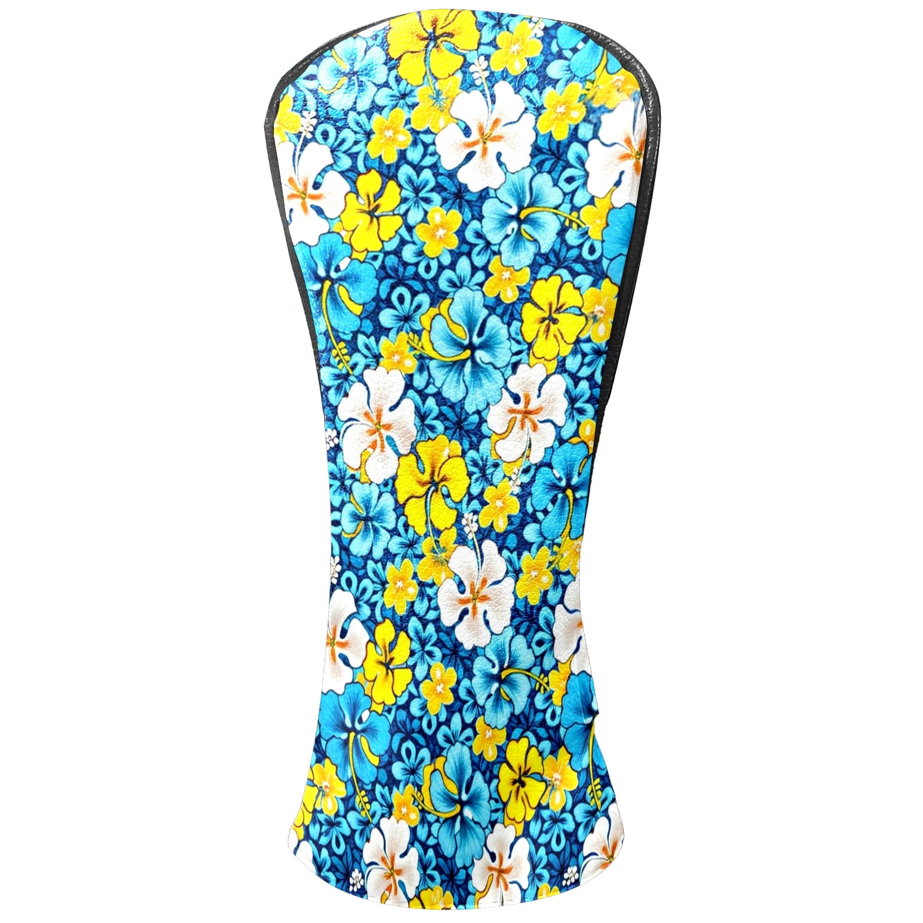 Golf Club Covers, Blue Flowers Premium PU Leather Driver Hybrid Putter Head Covers with Velvet Lining, Waterproof Golf Gifts for Men Women