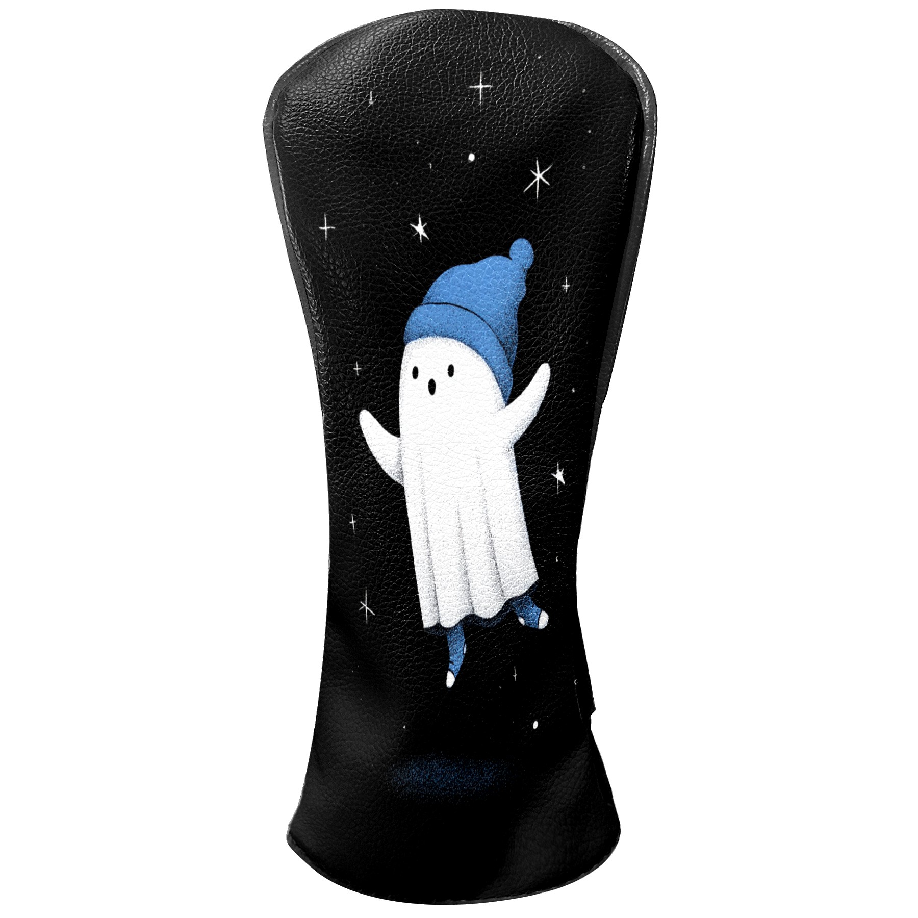 Golf Club Covers, Blue Hat Ghost Premium PU Leather Driver Hybrid Putter Head Covers with Velvet Lining, Waterproof Golf Gifts for Men Women