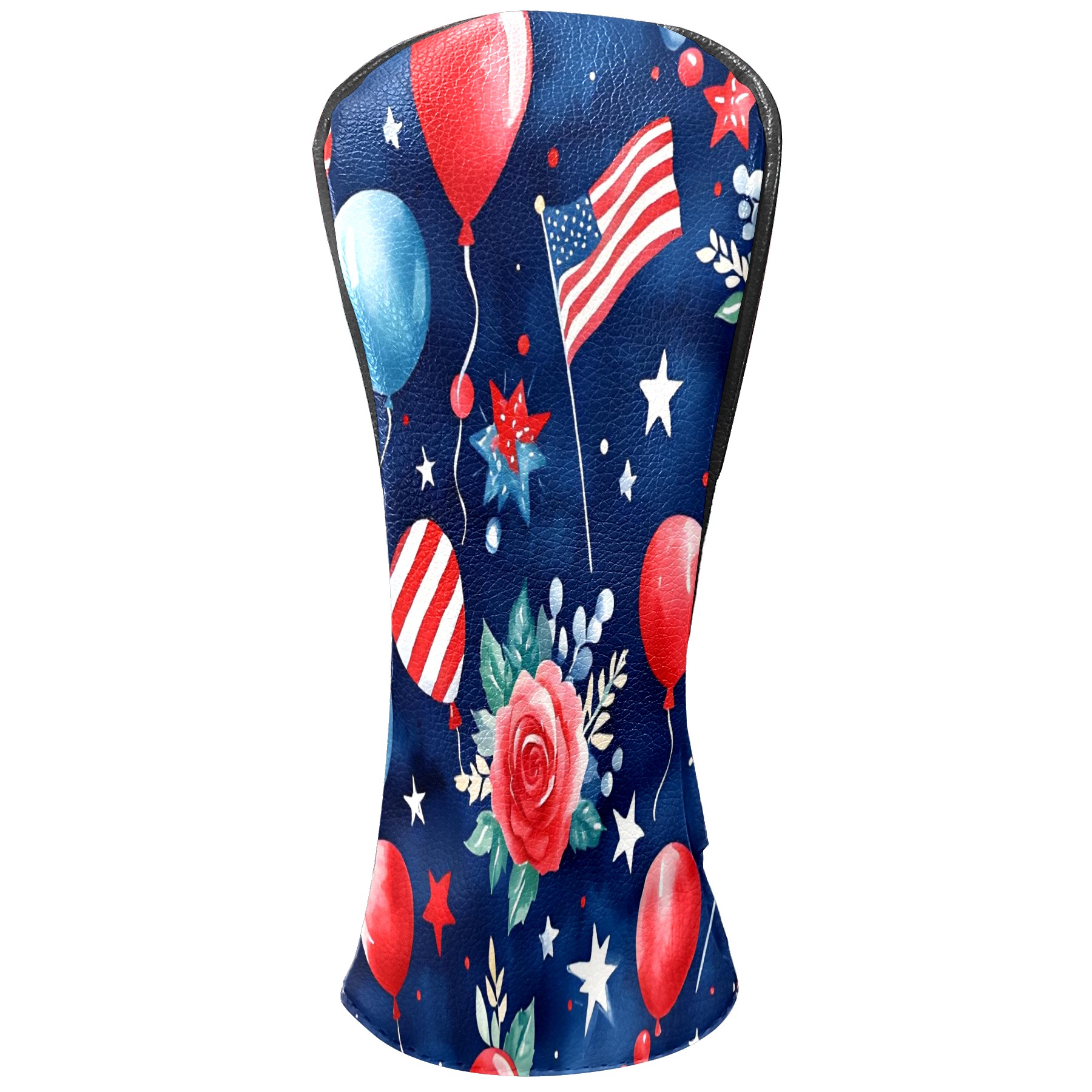 Golf Club Covers, Blue HatFirework Premium PU Leather Driver Hybrid Putter Head Covers with Velvet Lining, Waterproof Golf Gifts for Men Women