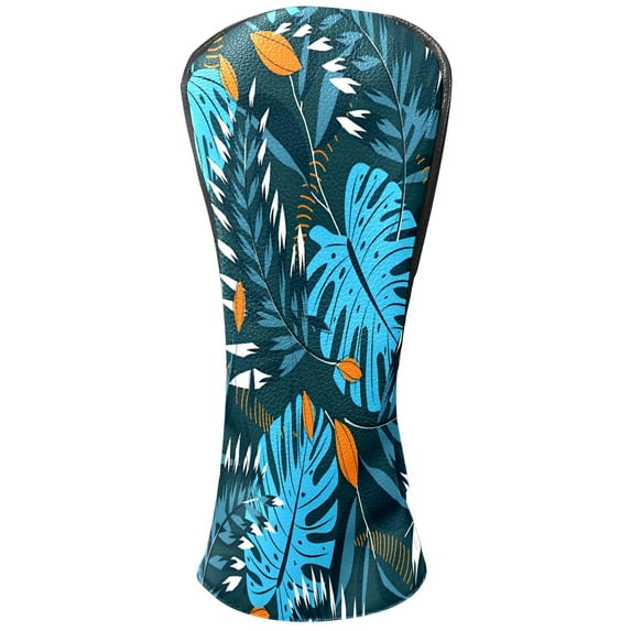 Golf Club Covers, Blue Leaf Premium PU Leather Driver Hybrid Putter Head Covers with Velvet Lining, Waterproof Golf Gifts for Men Women
