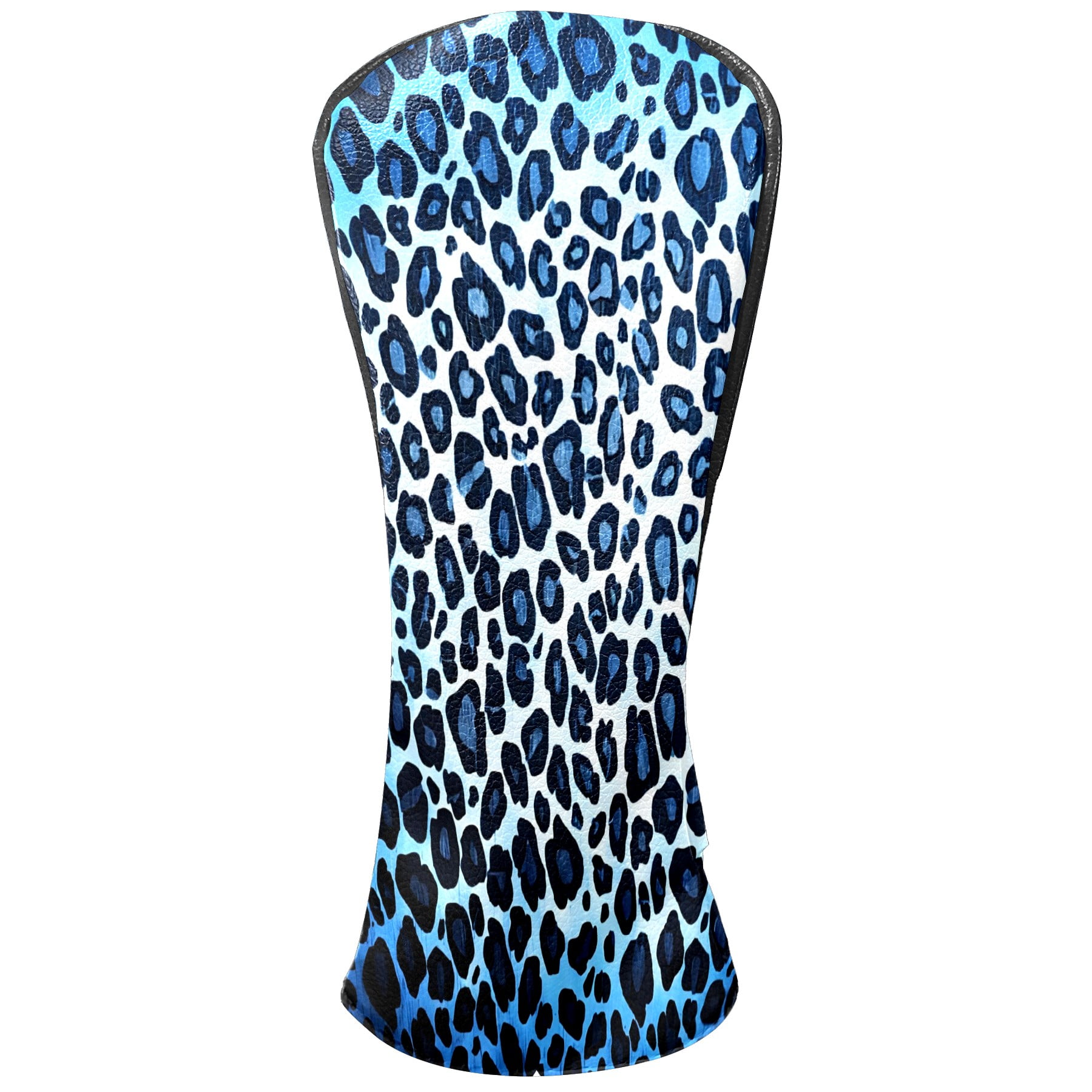 Golf Club Covers, Blue Leopard Print Premium PU Leather Driver Hybrid Putter Head Covers with Velvet Lining, Waterproof Golf Gifts for Men Women