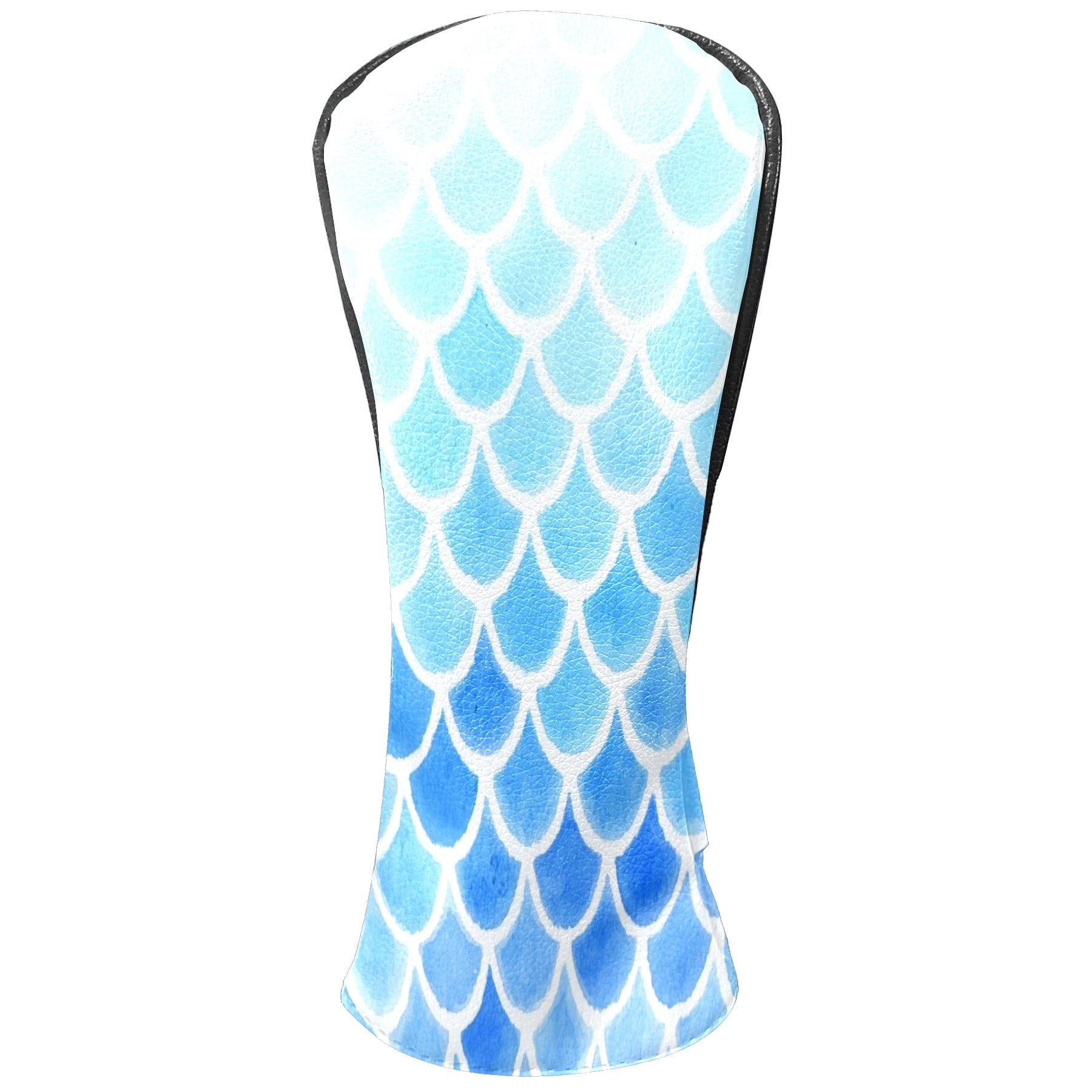 Golf Club Covers, Blue Mermaid Scales Premium PU Leather Driver Hybrid Putter Head Covers with Velvet Lining, Waterproof Golf Gifts for Men Women