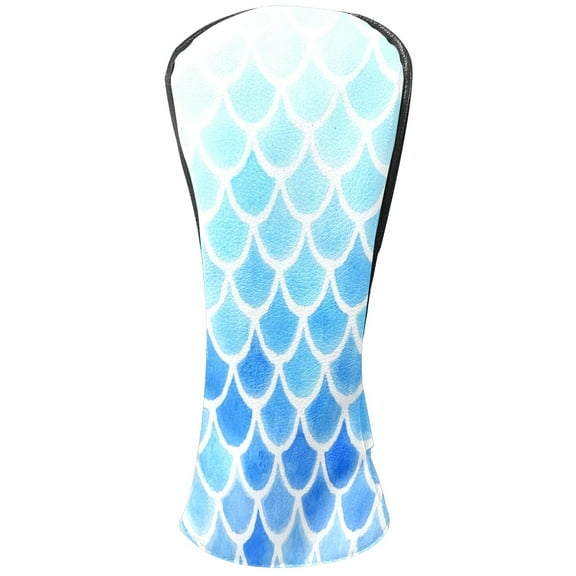 Golf Club Covers, Blue Mermaid Scales Premium PU Leather Driver Hybrid Putter Head Covers with Velvet Lining, Waterproof Golf Gifts for Men Women