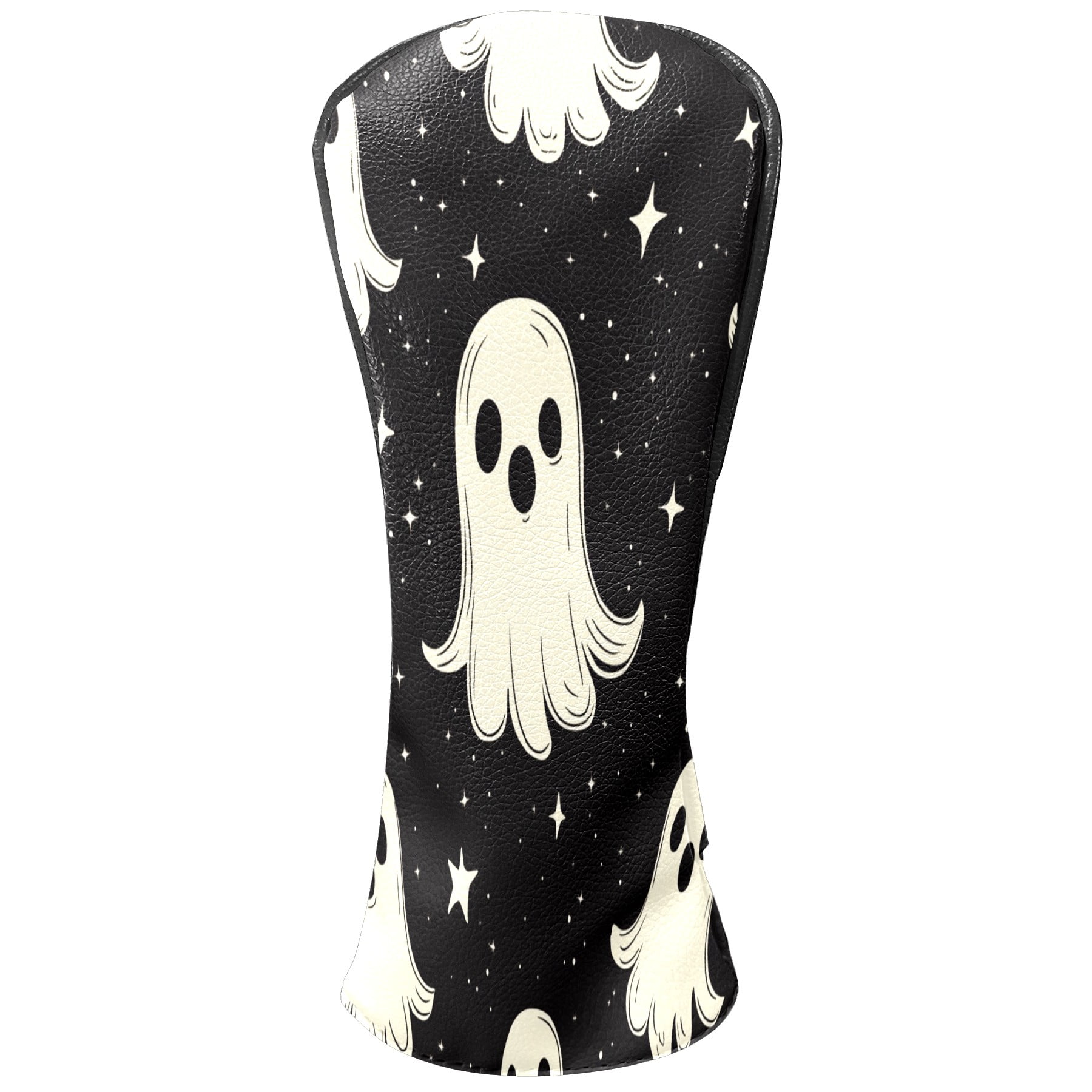 Golf Club Covers, Blue Mini Ghosts Premium PU Leather Driver Hybrid Putter Head Covers with Velvet Lining, Waterproof Golf Gifts for Men Women