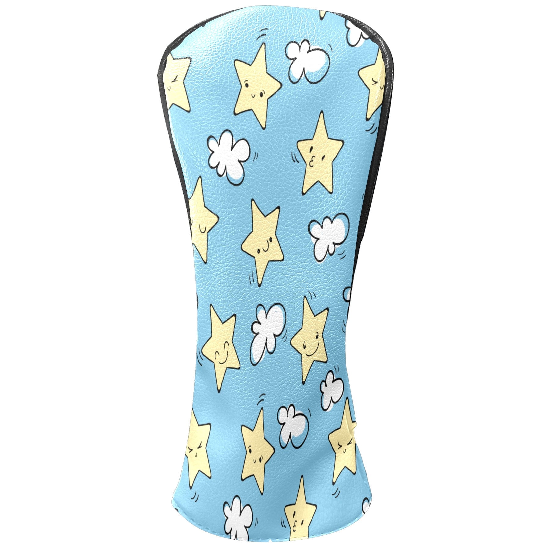 Golf Club Covers, Blue Stars Premium PU Leather Driver Hybrid Putter Head Covers with Velvet Lining, Waterproof Golf Gifts for Men Women