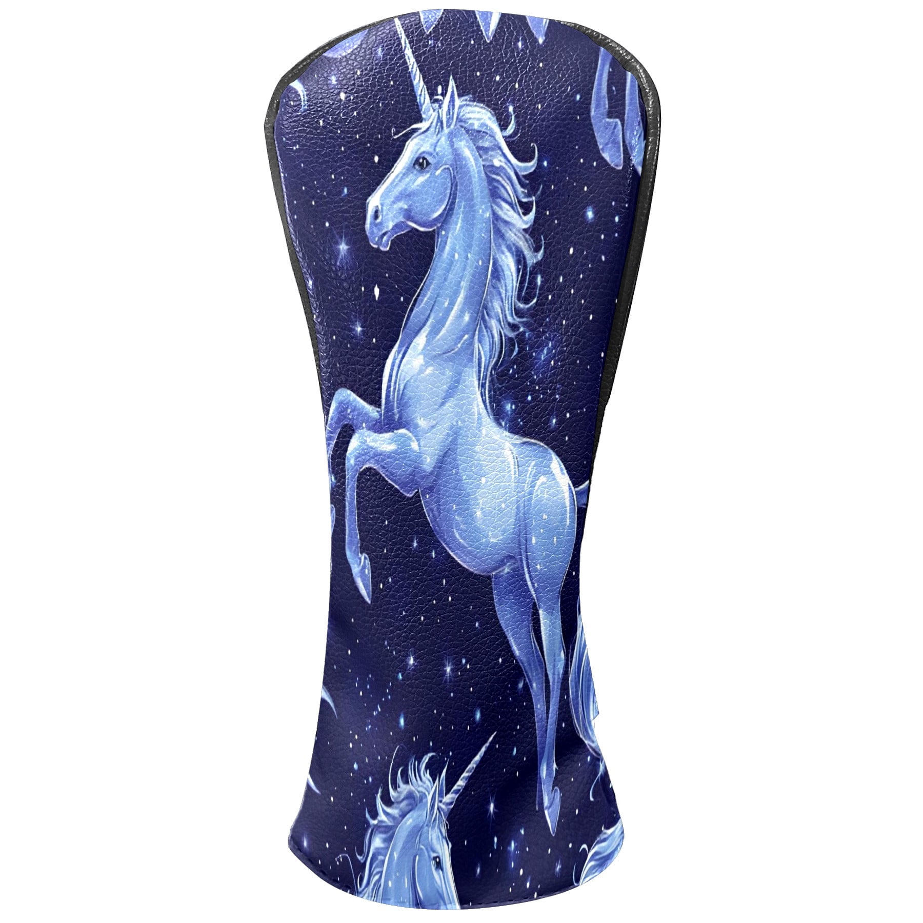 Golf Club Covers, Blue UnicornStar Premium PU Leather Driver Hybrid Putter Head Covers with Velvet Lining, Waterproof Golf Gifts for Men Women