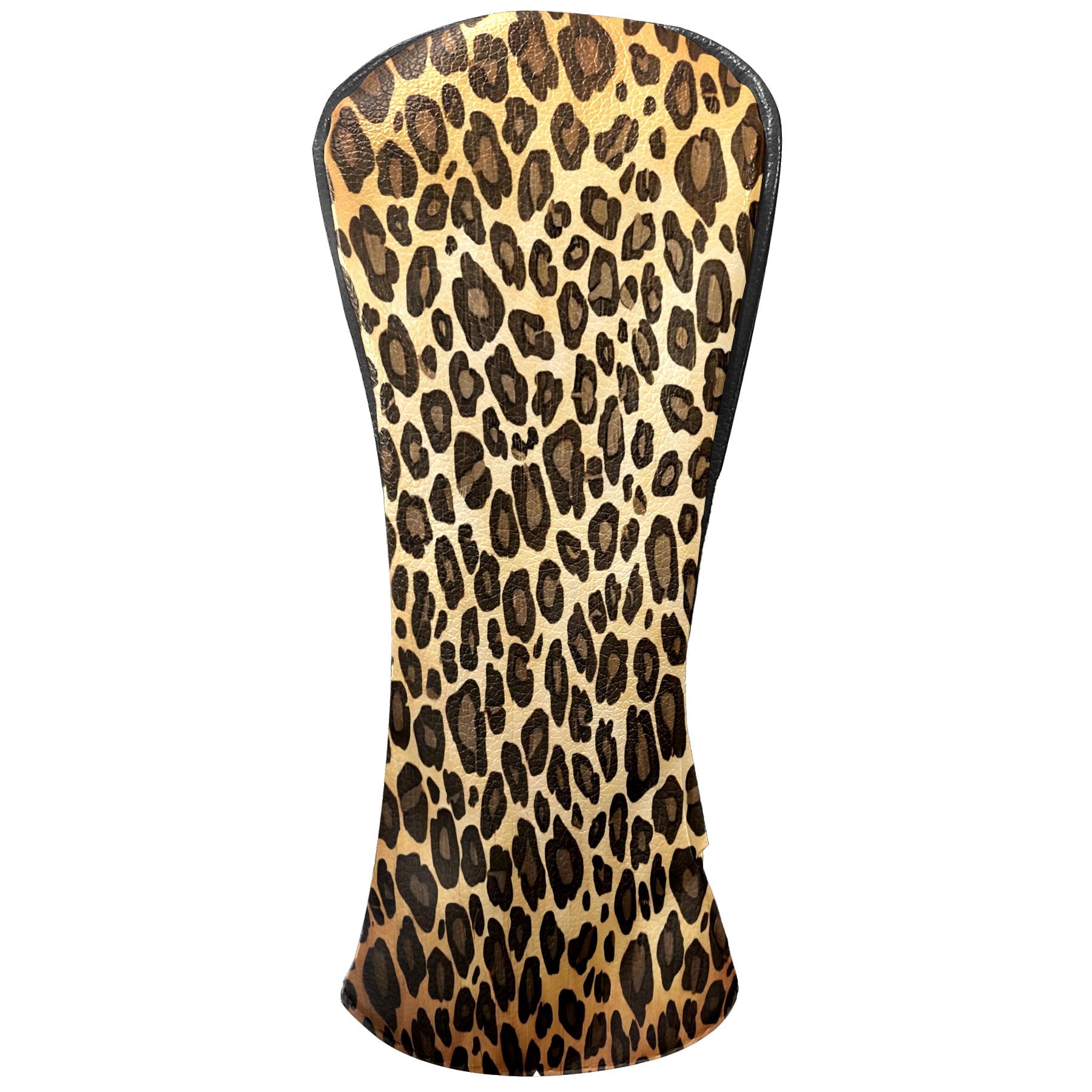 Golf Club Covers, Brown Leopard Print Premium PU Leather Driver Hybrid Putter Head Covers with Velvet Lining, Waterproof Golf Gifts for Men Women