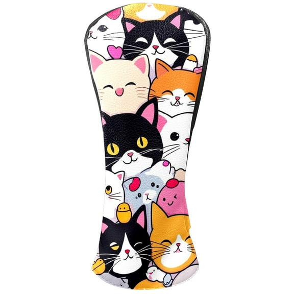 Golf Club Covers, Cartoon1 Premium PU Leather Driver Hybrid Putter Head Covers with Velvet Lining, Waterproof Golf Gifts for Men Women