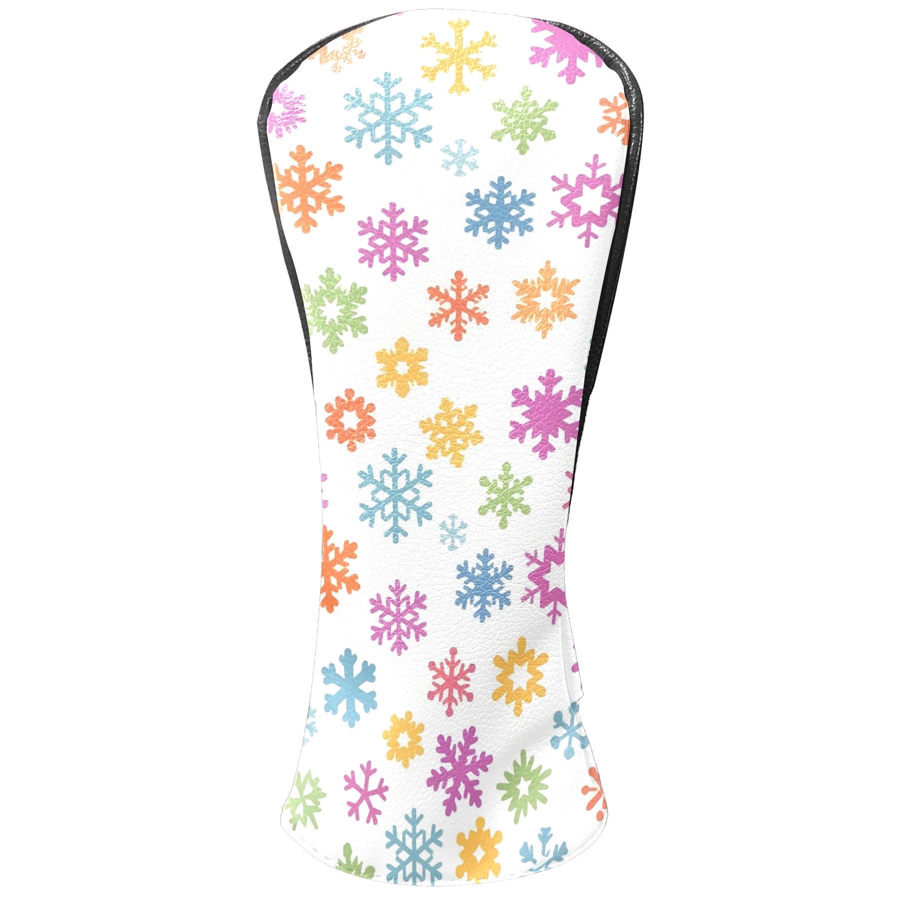 Golf Club Covers, Colorful Snowflake Premium PU Leather Driver Hybrid Putter Head Covers with Velvet Lining, Waterproof Golf Gifts for Men Women