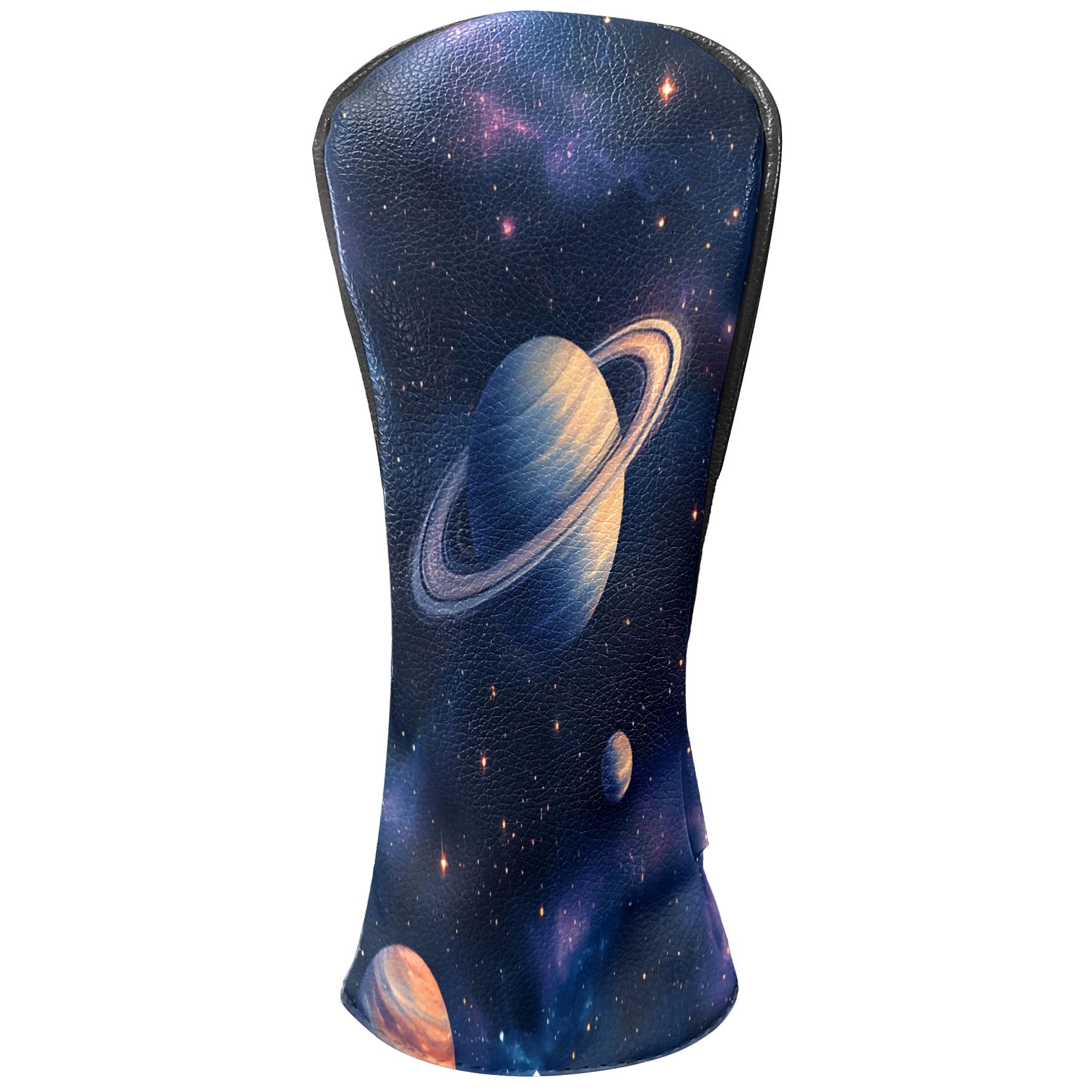 Golf Club Covers, Dark Blue Celestial Planets Premium PU Leather Driver Hybrid Putter Head Covers with Velvet Lining, Waterproof Golf Gifts for Men Women