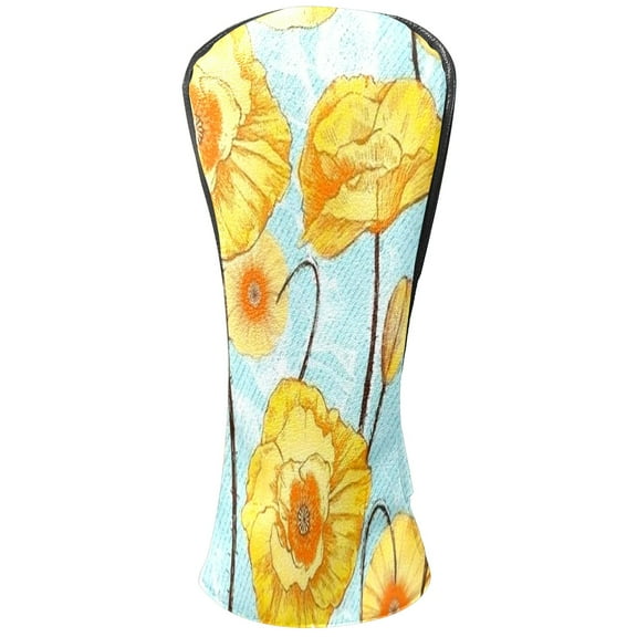 Golf Club Covers, Flower2 Premium PU Leather Driver Hybrid Putter Head Covers with Velvet Lining, Waterproof Golf Gifts for Men Women