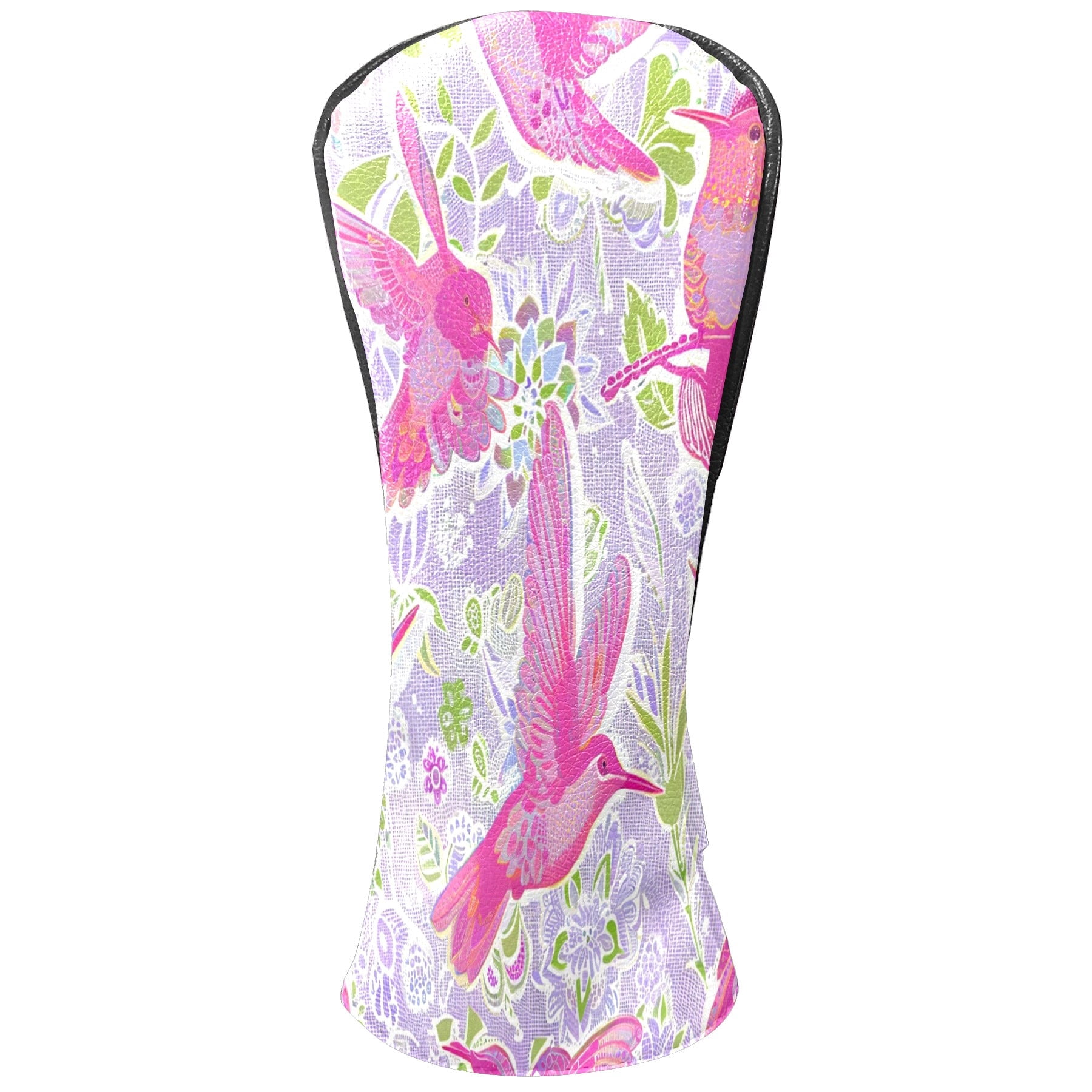Golf Club Covers, Flowers Birds Pink Premium PU Leather Driver Hybrid Putter Head Covers with Velvet Lining, Waterproof Golf Gifts for Men Women