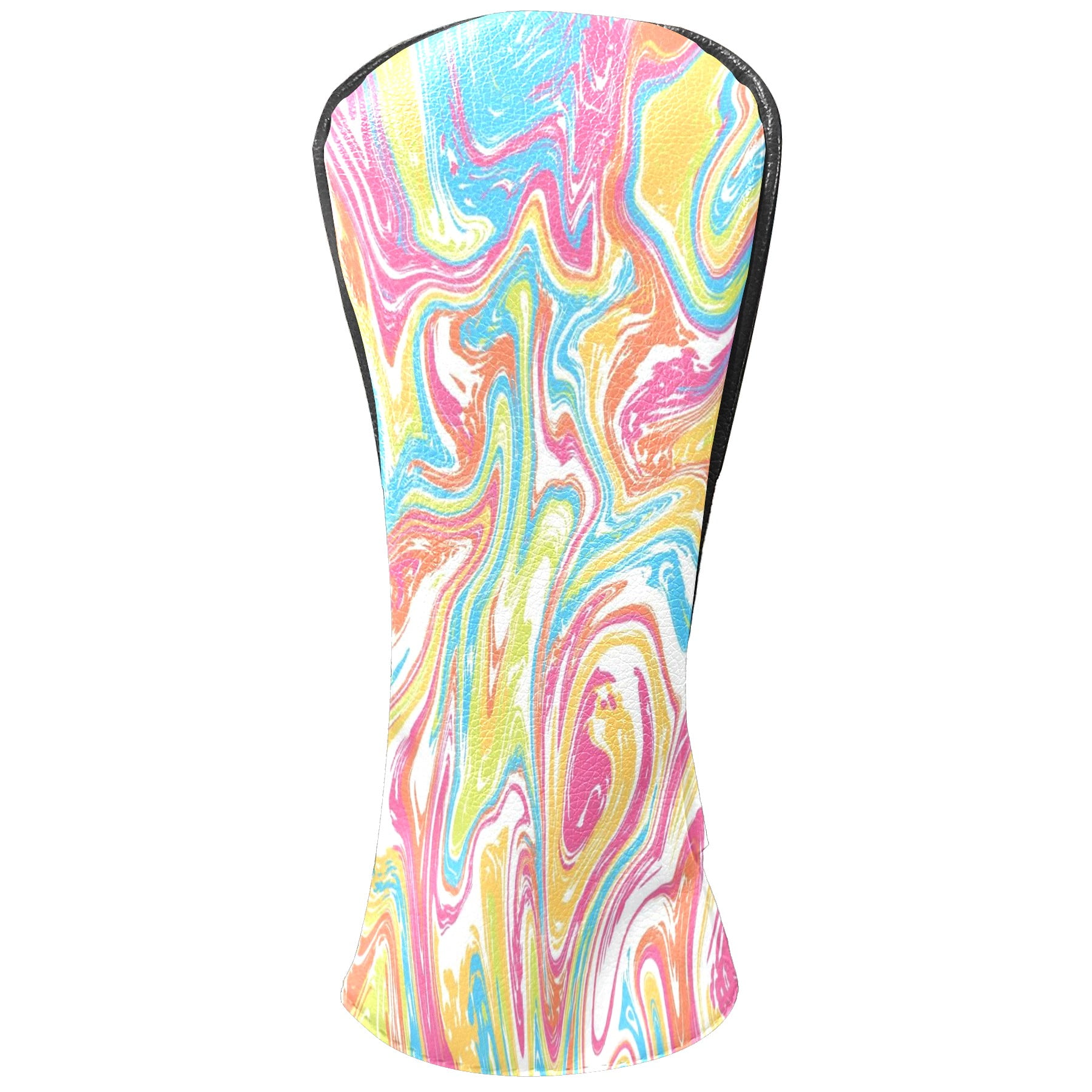 Golf Club Covers, Fluid Art Style Premium PU Leather Driver Hybrid Putter Head Covers with Velvet Lining, Waterproof Golf Gifts for Men Women