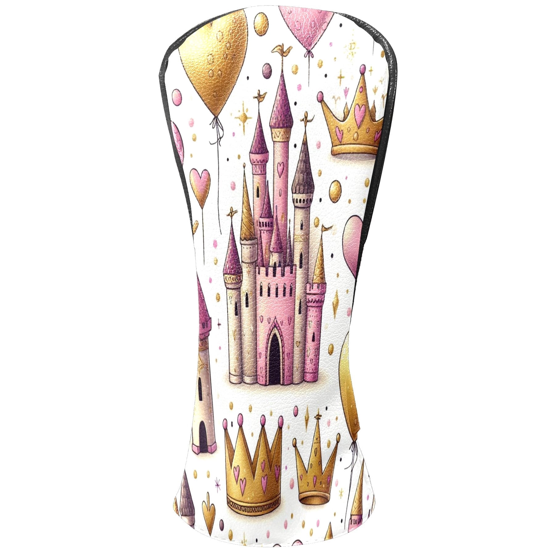 Golf Club Covers, GoldCrownPinkCastle Premium PU Leather Driver Hybrid Putter Head Covers with Velvet Lining, Waterproof Golf Gifts for Men Women