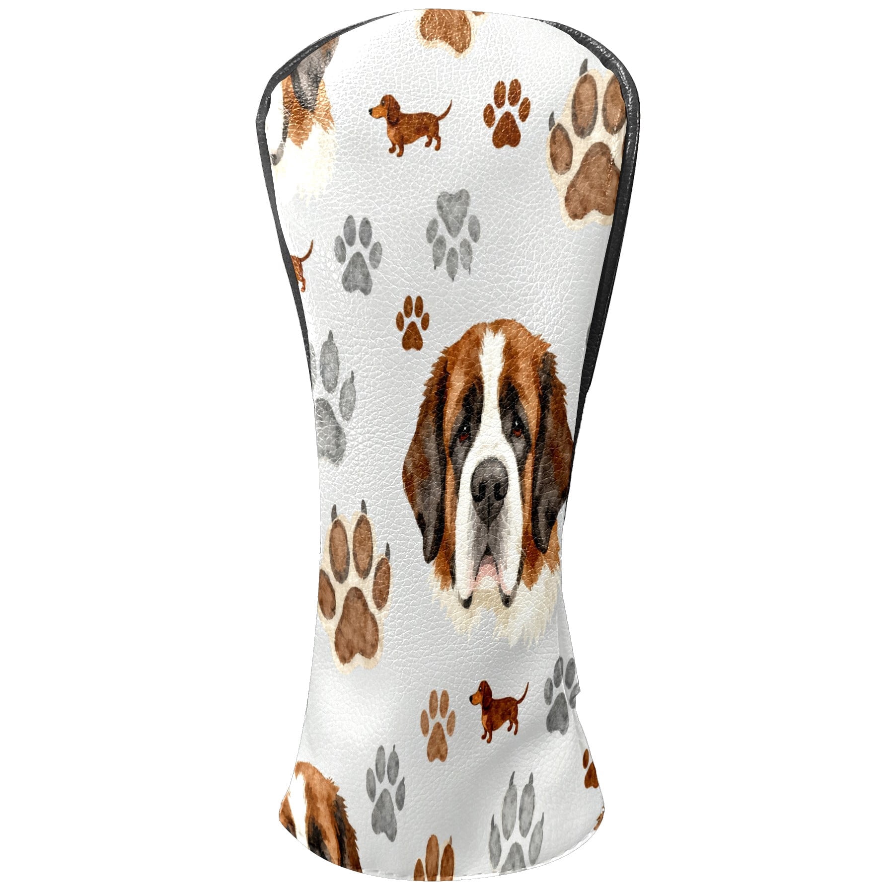 Golf Club Covers, Gray DogPaw Premium PU Leather Driver Hybrid Putter Head Covers with Velvet Lining, Waterproof Golf Gifts for Men Women