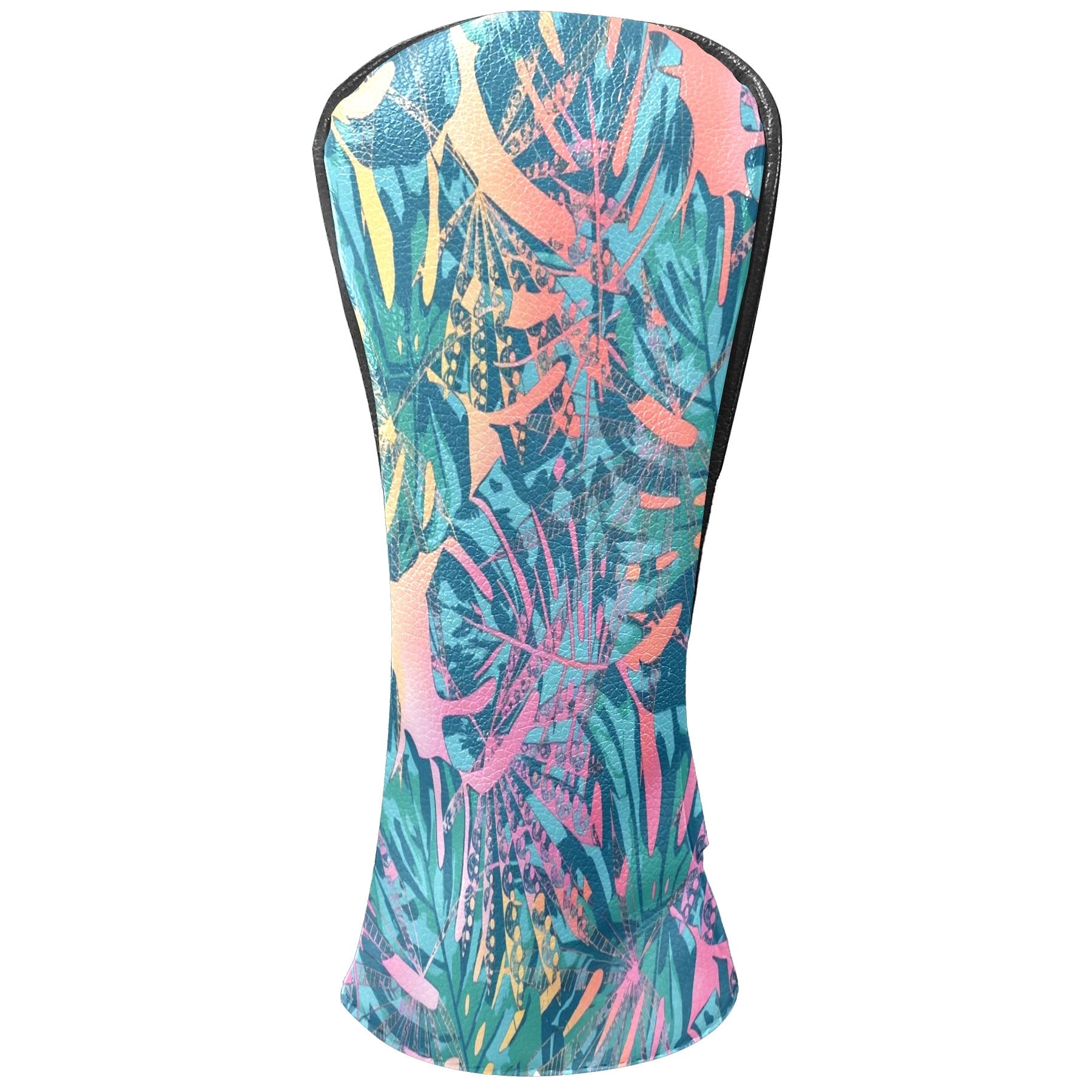 Golf Club Covers, Green Floral Premium PU Leather Driver Hybrid Putter Head Covers with Velvet Lining, Waterproof Golf Gifts for Men Women