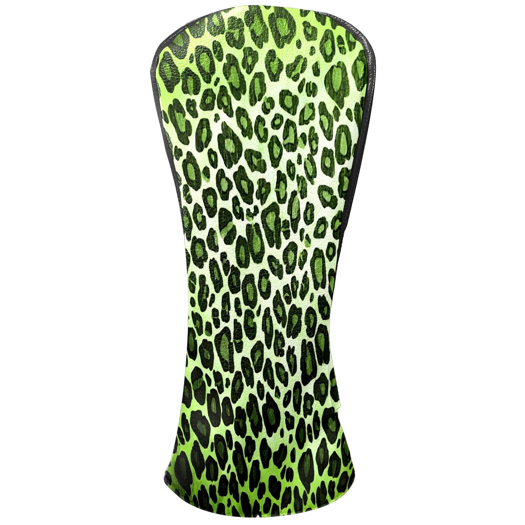 Golf Club Covers, Green Leopard Print Premium PU Leather Driver Hybrid Putter Head Covers with Velvet Lining, Waterproof Golf Gifts for Men Women