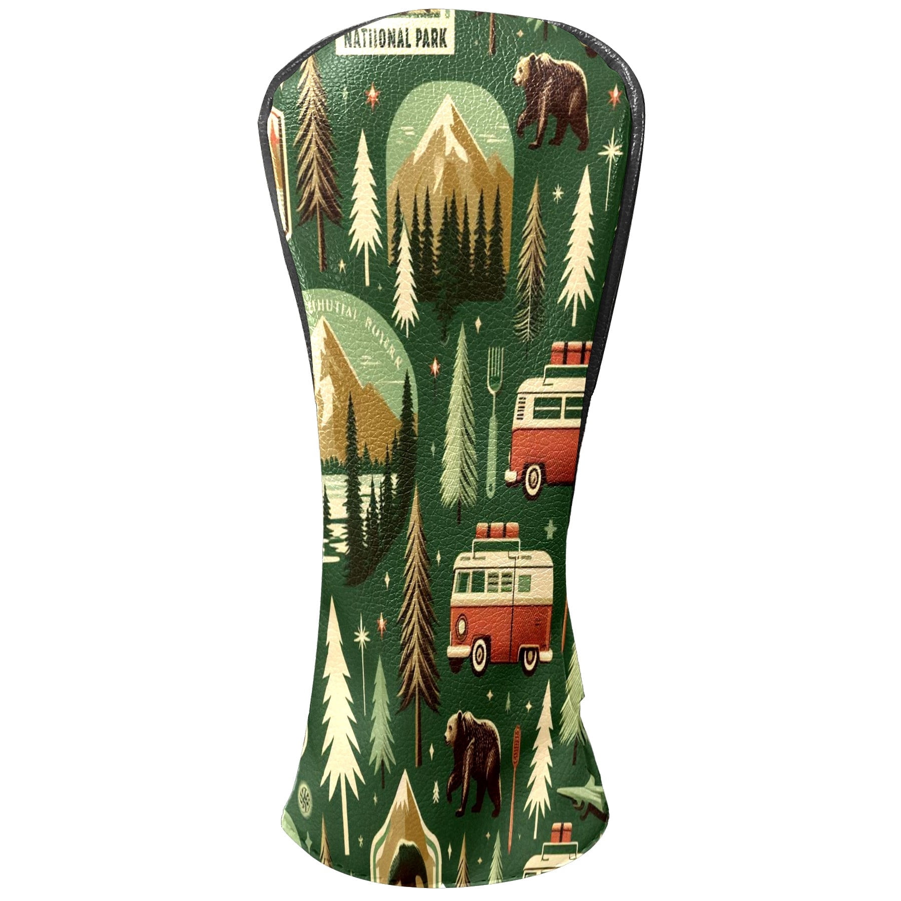 Golf Club Covers, Green Mountain Camping Premium PU Leather Driver Hybrid Putter Head Covers with Velvet Lining, Waterproof Golf Gifts for Men Women