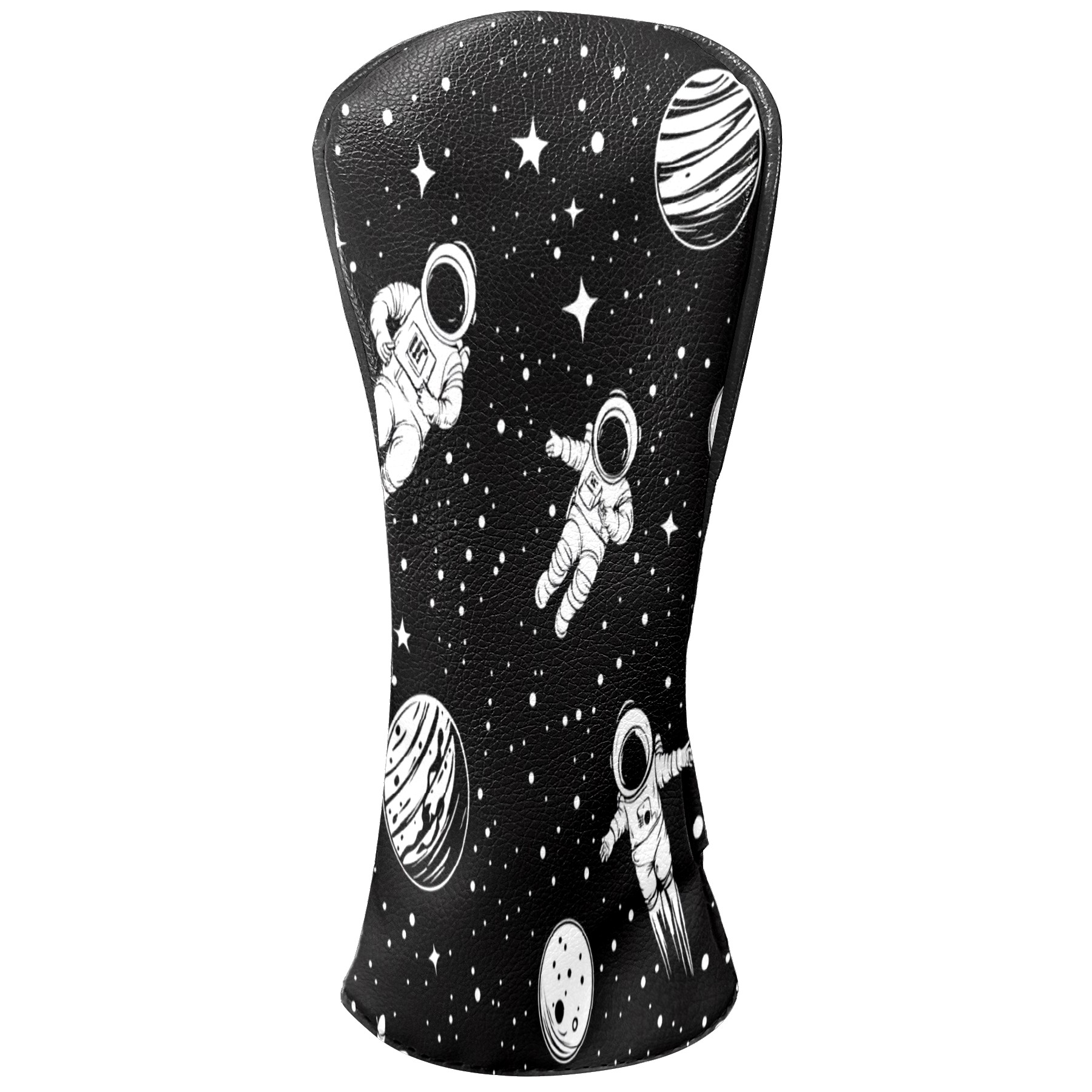 Golf Club Covers PU Leather Waterproof Head Covers for Fairway Woods Hybrids Astronaut Pattern Unisex Fits Most Brands