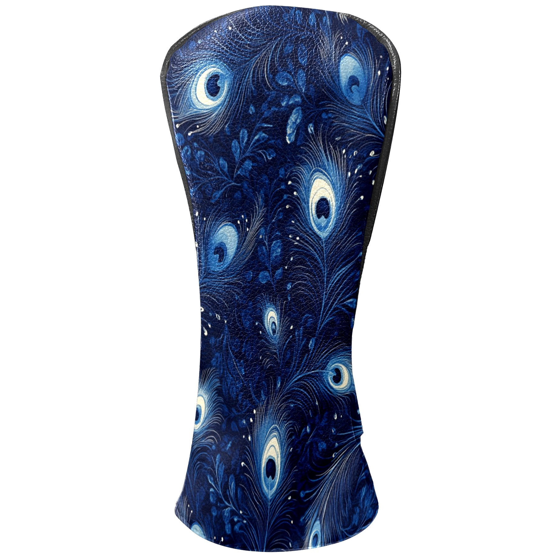 Golf Club Covers PU Leather Waterproof Head Covers for Fairway Woods Hybrids Blue Peacock Feathers