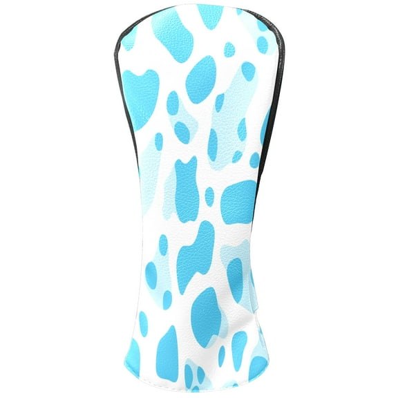 Golf Club Covers PU Leather Waterproof Head Covers for Fairway Woods Hybrids Blue Polka Dots