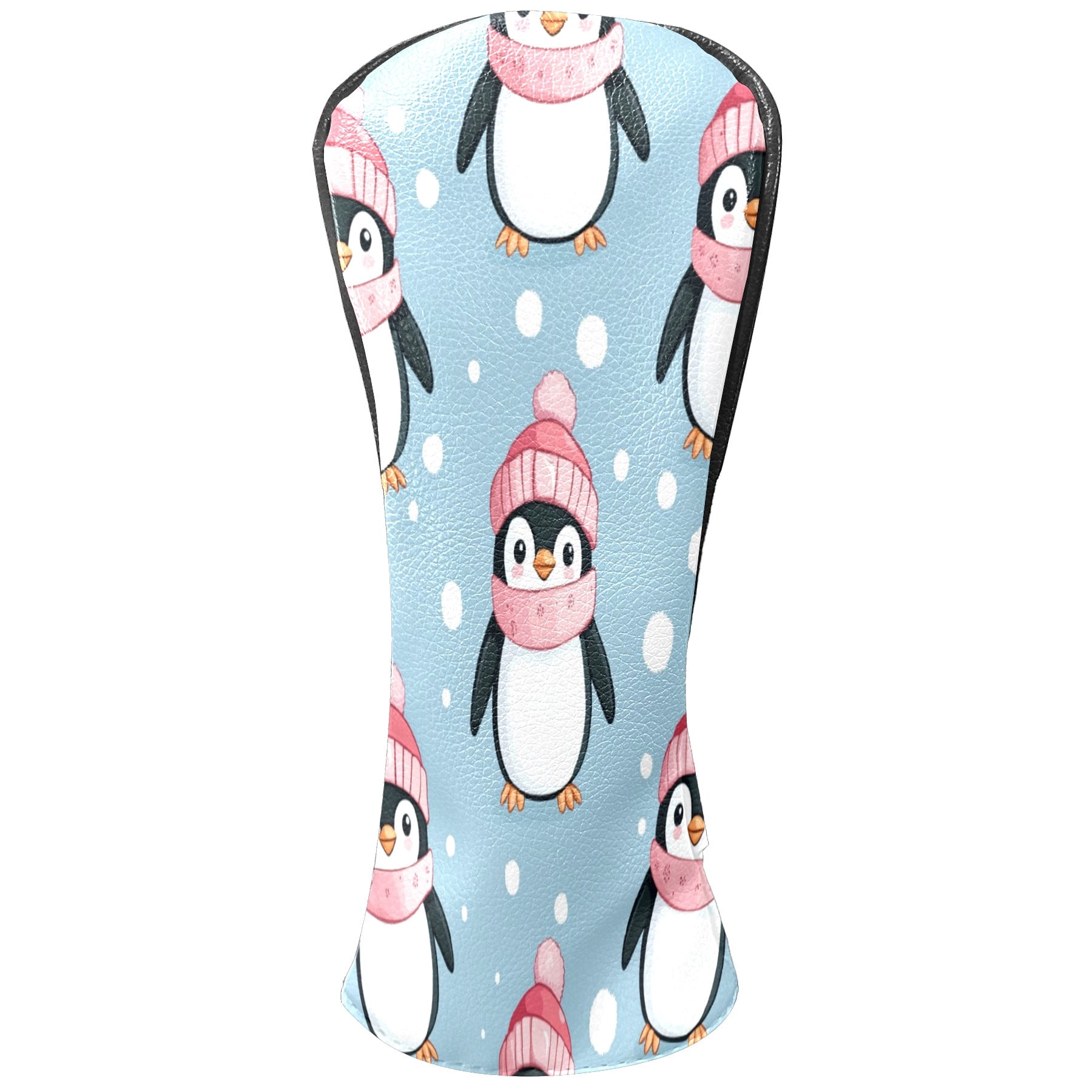 Golf Club Covers PU Leather Waterproof Head Covers for Fairway Woods Hybrids Cartoon Penguin Pattern