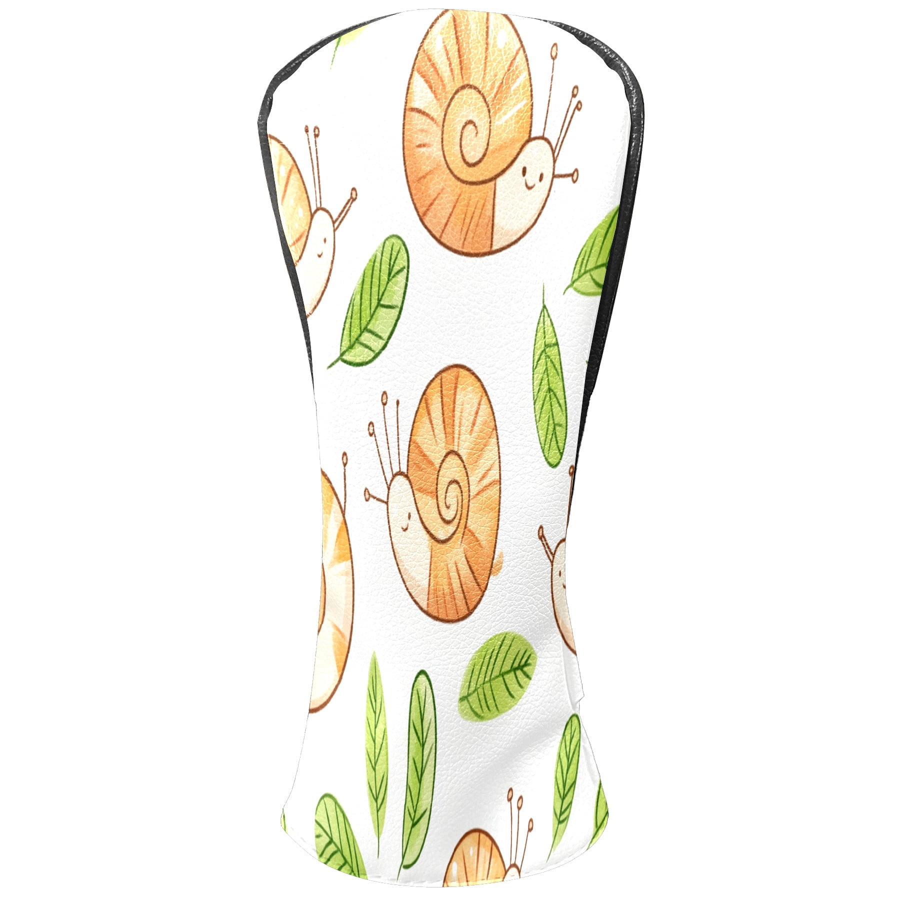 Golf Club Covers PU Leather Waterproof Head Covers for Fairway Woods Hybrids Cartoon Snail Pattern