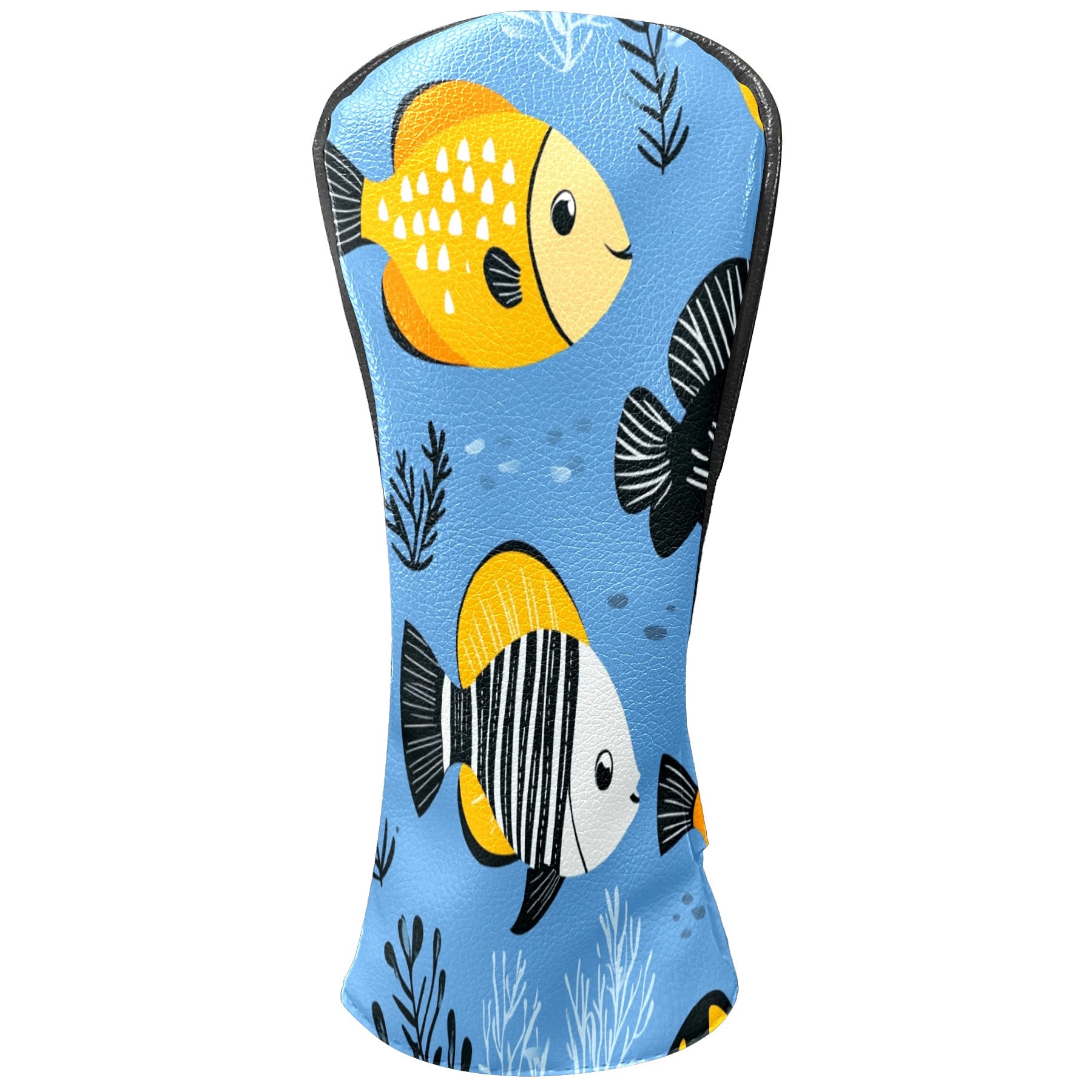 Golf Club Covers PU Leather Waterproof Head Covers for Fairway Woods Hybrids Cartoon Tropical Fish