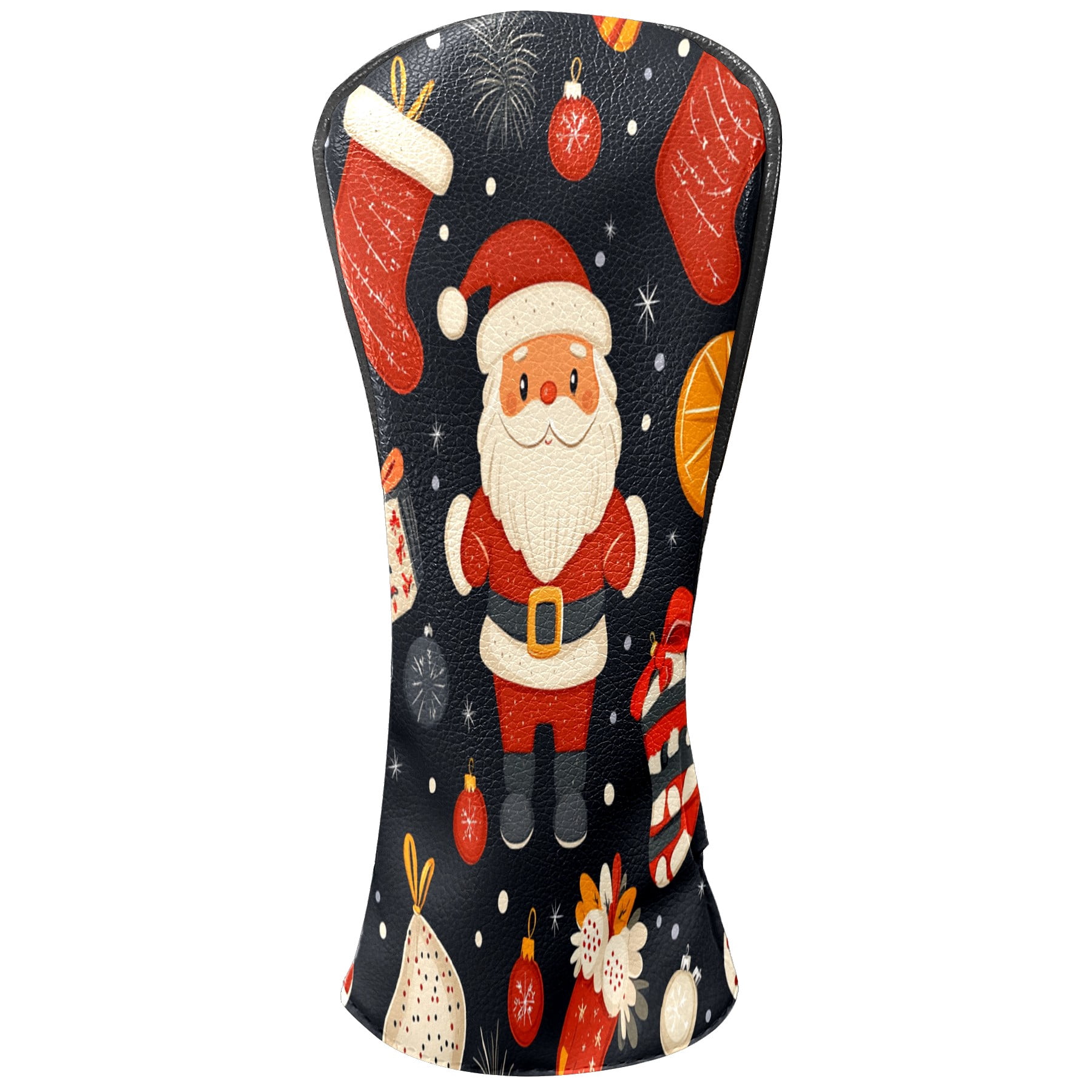 Golf Club Covers PU Leather Waterproof Head Covers for Fairway Woods Hybrids Christmas Pattern Unisex Fits Most Brands