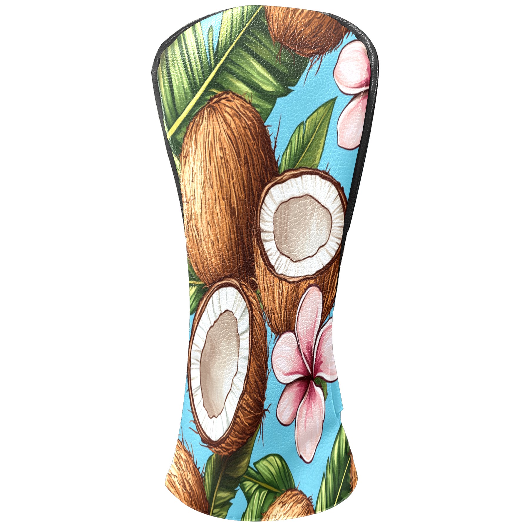 Golf Club Covers PU Leather Waterproof Head Covers for Fairway Woods Hybrids Coconut Flowers